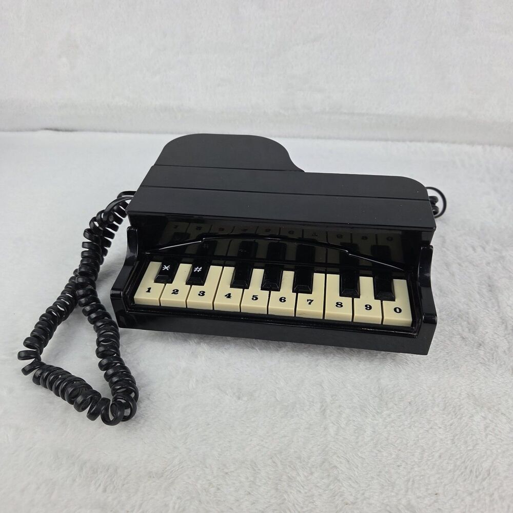 Columbia Grand Piano Telephone Black Corded Novelty Vintage Retro WORKING